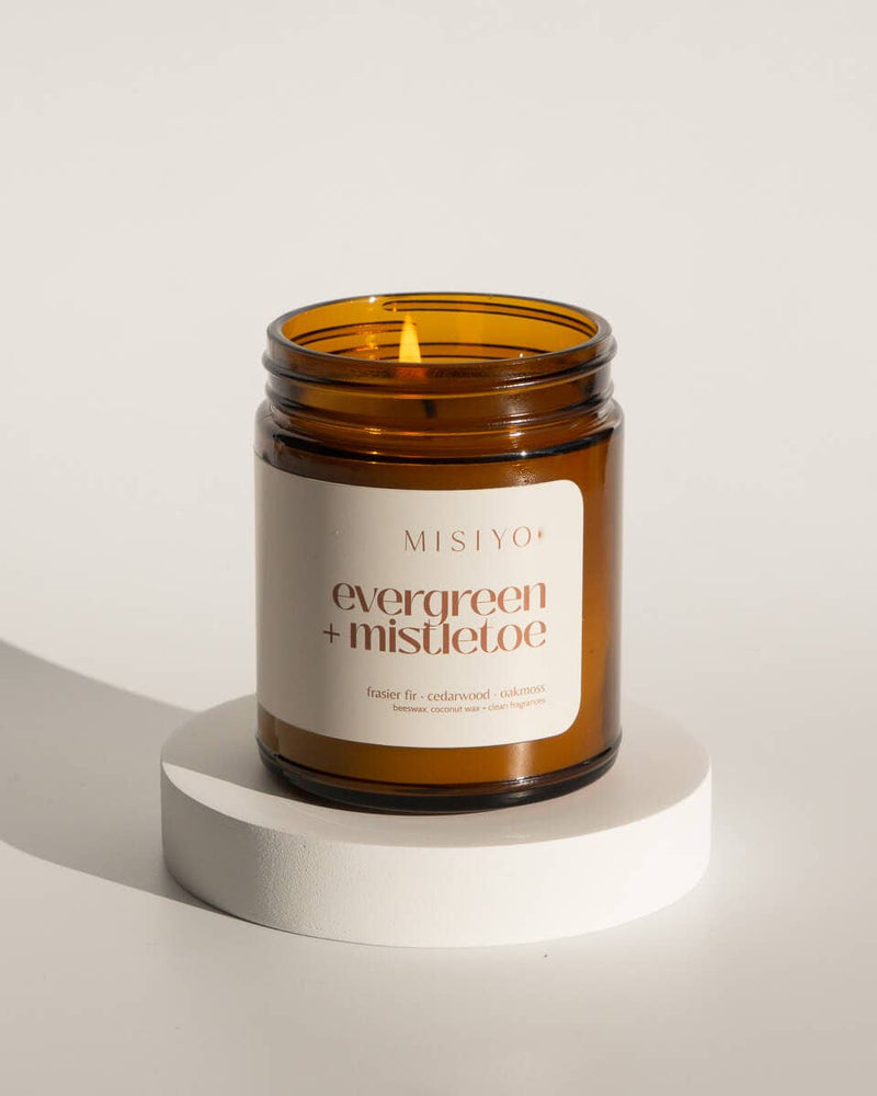 Evergreen + Mistletoe | Beeswax Blend Candle - Miller Box Co.